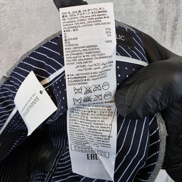 Banana Republic Pants Mens 36x32 Gray Slim Pleated Wool Blend Dress Trousers - Picture 12 of 14